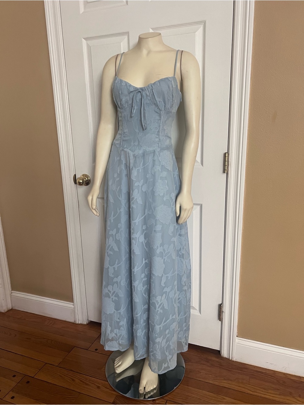 Princess Polly Members Only Maxi Dress Blue Burnout - Picture 14 of 15